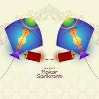 makar sankranti traditioneel indisch festival achtergrondontwerp vector