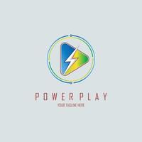 power play driehoek logo sjabloonontwerp voor merk of bedrijf en andere vector