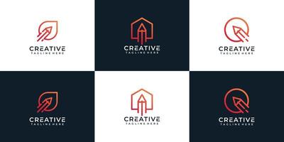 set van corporate potlood logo concept collectie vector