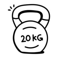 een schetsmatig pictogramontwerp van kettlebell vector