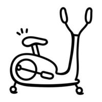 een handig doodle icoon van gym cycle vector