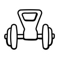 een handgetekend pictogramontwerp van dumbbell vector