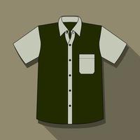 bewerkbare vector van shirtillustratie in westerse stijl met lange schaduw voor kleding- en modesector op maat