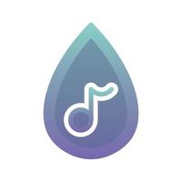 muziek water logo gradiënt ontwerp sjabloon pictogram vector