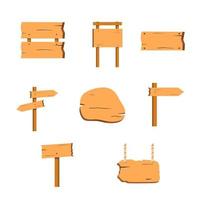 set houten bord teken illustratie vector