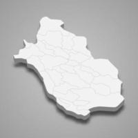 3d isometrische kaart van fars is een provincie van iran vector