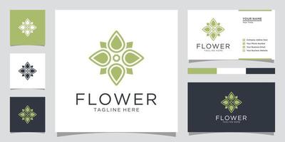 bloem logo vector ontwerpsjabloon met visitekaartje ontwerp.