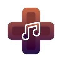 muziek medisch logo verloop ontwerp sjabloon icoon vector