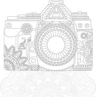 camera mandala kleurplaten voor volwassenen vector