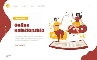 plat ontwerp online dating apps illustratie concept vector