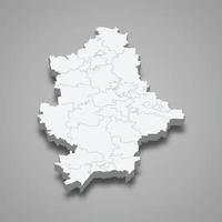 3d isometrische kaart van de oblast Donetsk is een regio van Oekraïne vector