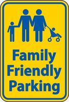 gezinsvriendelijk parkeerbord op witte achtergrond vector