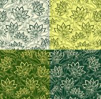 Emerald Vintage Floral Vector Patterns