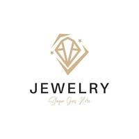 abstracte elegante diamanten sieraden logo ontwerpsjabloon vector