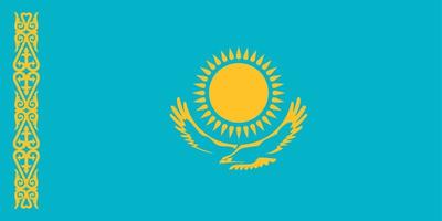 vlag kazachstan, nationale vlag in officiële kleuren en verhoudingen. poster. vector illustratie