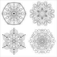 mandala kleuren bloemen en bloem mandala ronde ornament 4 stijl. vintage decoratieve elementen vector