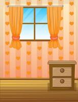 interieur van woonkamer moderne platte ontwerp vector voor thema kleur oranje.