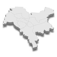 3d isometrische kaart van kyiv stad is een hoofdstad van oekraïne vector