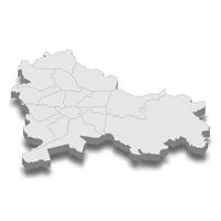 3d isometrische kaart van de stad ljubljana is een hoofdstad van slovenië vector