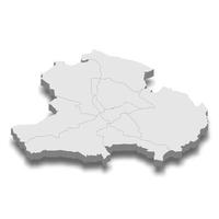 3d isometrische kaart van de stad Tbilisi is een hoofdstad van Georgië vector