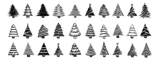 kerstboom handgetekende illustraties. vector. vector