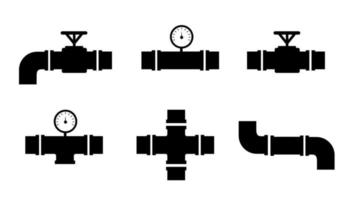 eenvoudige zwarte pijp set vector illustratie collectie