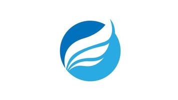 blauwe vleugel cirkel logo ontwerp vector sjabloon