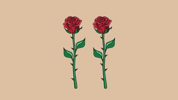 rode roos bloem overzicht vectorillustratie vector