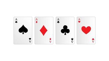 rood en zwart pokerkaart pak. hart, club, diamant en schoppen vectorillustratie. vector