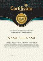 certificaatsjabloon met luxe en elegante moderne structuurpatroon, diploma, vectorillustratie vector