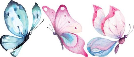 vlinder geschilderd met waterverf 10 vector