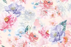 naadloze patroon van bloeiende bloemen geschilderd in watercolor.designed voor luxe stof en behang, vintage style.hand getekende botanische bloemmotief. vector
