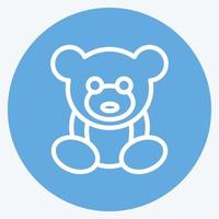pictogram teddybeer. geschikt voor kinderen symbool. blauwe ogen stijl. eenvoudig ontwerp bewerkbaar. ontwerp sjabloon vector. eenvoudige illustratie vector