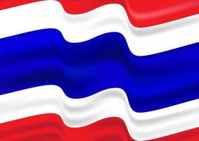 grafische afbeelding vlag van thailand met 3 kleuren rood, wit, blauw voor achtergrond vectorillustratie vector