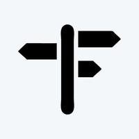 pictogram wegwijzer. geschikt voor onderwijs symbool. glyph-stijl. eenvoudig ontwerp bewerkbaar. ontwerp sjabloon vector. eenvoudige illustratie vector