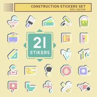 stickerset constructie. geschikt voor het bouwen van symbool. eenvoudig ontwerp bewerkbaar. ontwerp sjabloon vector. eenvoudige illustratie vector