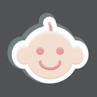 sticker babyjongen. geschikt voor kinderen symbool. eenvoudig ontwerp bewerkbaar. ontwerp sjabloon vector. eenvoudige illustratie vector