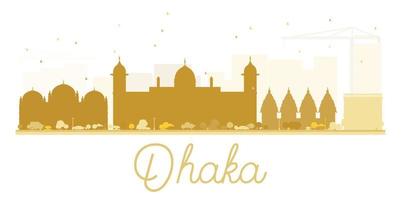 dhaka stad skyline gouden silhouet. vector