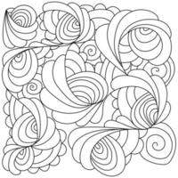 abstracte contour kleurplaat met krullen en golven, meditatieve patronen met fantasielijnen vector