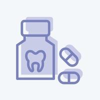 pictogram pillen. geschikt voor medicijnsymbool. tweekleurige stijl. eenvoudig ontwerp bewerkbaar. ontwerp sjabloon vector. eenvoudige illustratie vector