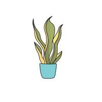 sansevieria in pot. kamerplant in potten. groen natuurlijk decor voor huis en interieur vector