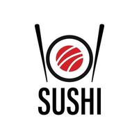 eetstokje swoosh kom oosterse japanse keuken, japanse sushi zeevruchten logo ontwerp inspiratie vector