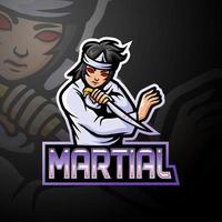 martial esport logo mascotte ontwerp vector