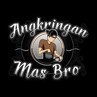 angkringan mas bro-logo voor coffeeshop en café vector