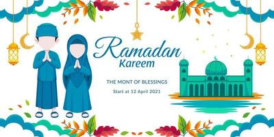 ramadan kareem banner islamitische achtergrond vector