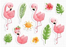 stickervel flamingo's vector