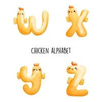 kippen alfabet. vector illustratie