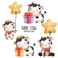 gelukkige verjaardag baby koe. verjaardag. vector illustratie