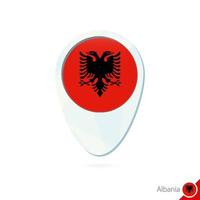 Albanië vlag locatie kaart pin pictogram op witte achtergrond. vector