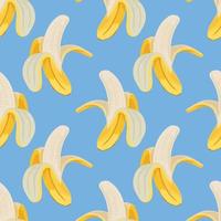 gewoon schattig bananen naadloos patroon op blauwe achtergrond vector